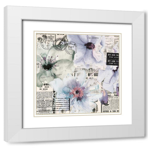 Flowers 19 White Modern Wood Framed Art Print with Double Matting by Brown, Victoria
