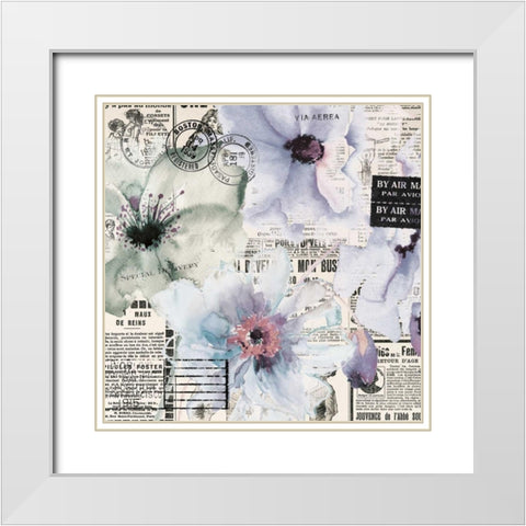 Flowers 19 White Modern Wood Framed Art Print with Double Matting by Brown, Victoria