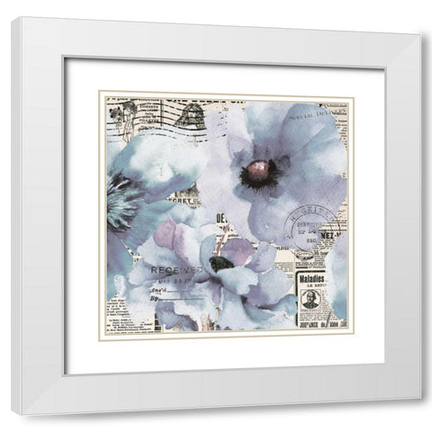 Flowers 20 White Modern Wood Framed Art Print with Double Matting by Brown, Victoria