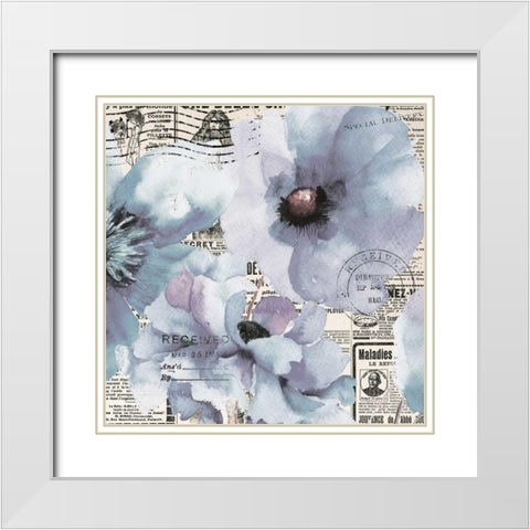 Flowers 20 White Modern Wood Framed Art Print with Double Matting by Brown, Victoria