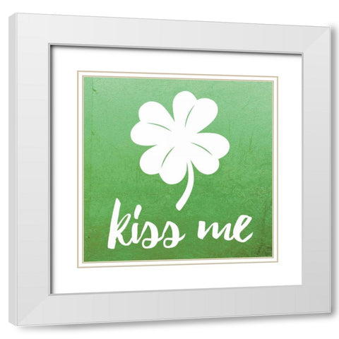 Kiss Me White Modern Wood Framed Art Print with Double Matting by Brown,Victoria