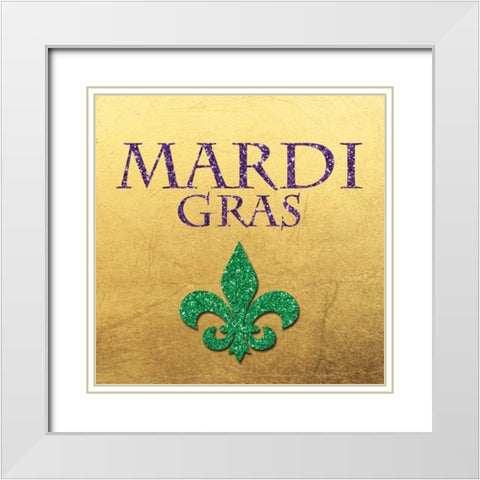 Mardi Gras Gold White Modern Wood Framed Art Print with Double Matting by Brown,Victoria