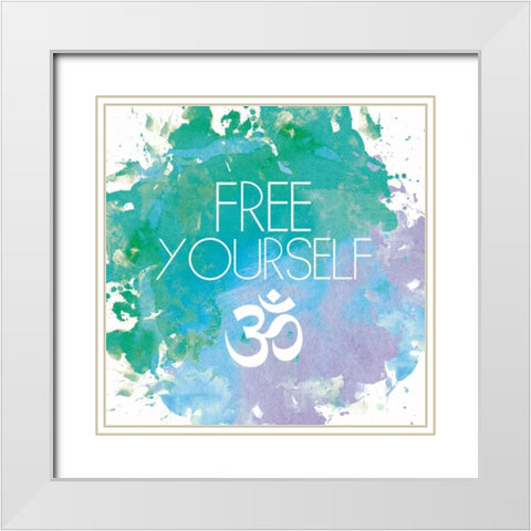 Om White Modern Wood Framed Art Print with Double Matting by Brown,Victoria