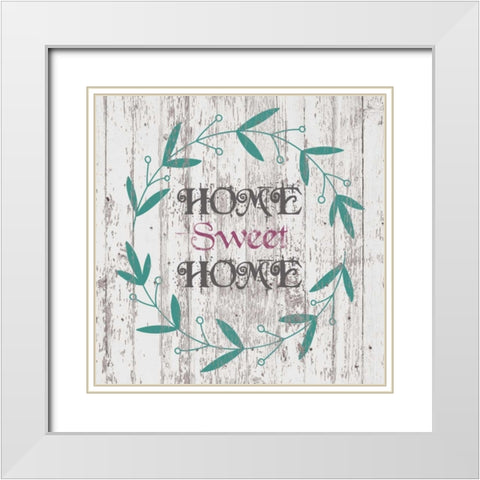 Home Sweet Home White Modern Wood Framed Art Print with Double Matting by Brown,Victoria