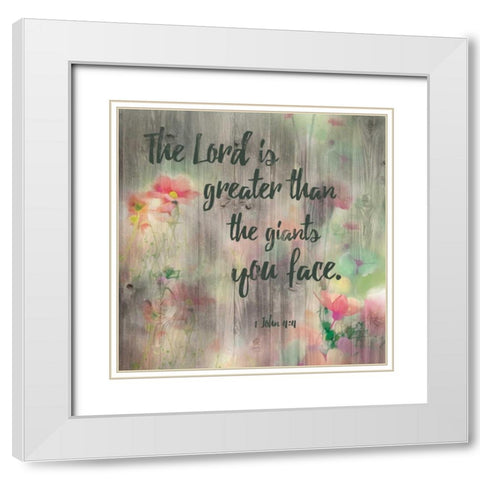 Lord Is Greater White Modern Wood Framed Art Print with Double Matting by Brown,Victoria