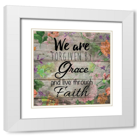 Grace and Faith 1 White Modern Wood Framed Art Print with Double Matting by Brown, Victoria