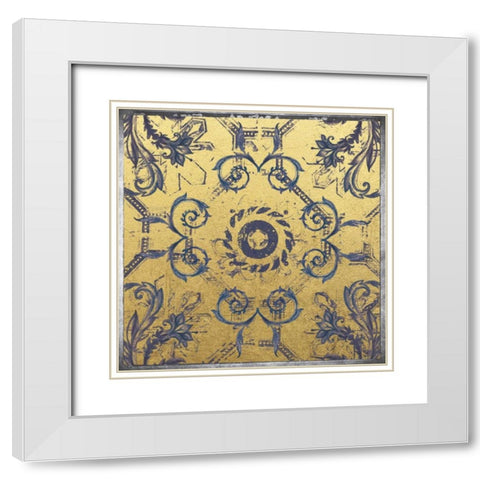 Tile 1 White Modern Wood Framed Art Print with Double Matting by Brown, Victoria