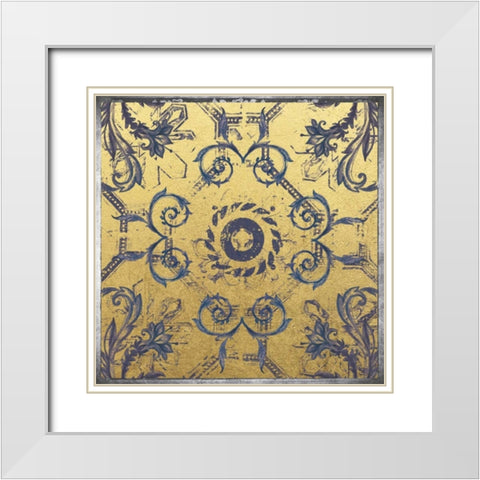 Tile 1 White Modern Wood Framed Art Print with Double Matting by Brown, Victoria