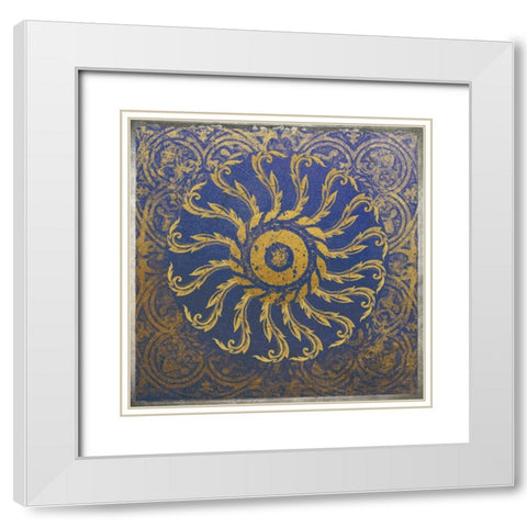 Tile 2 White Modern Wood Framed Art Print with Double Matting by Brown, Victoria