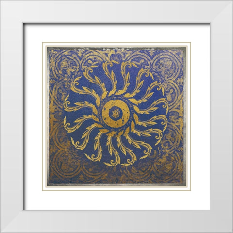 Tile 2 White Modern Wood Framed Art Print with Double Matting by Brown, Victoria