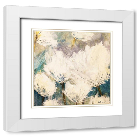 Floral Blowout White Modern Wood Framed Art Print with Double Matting by Brown,Victoria