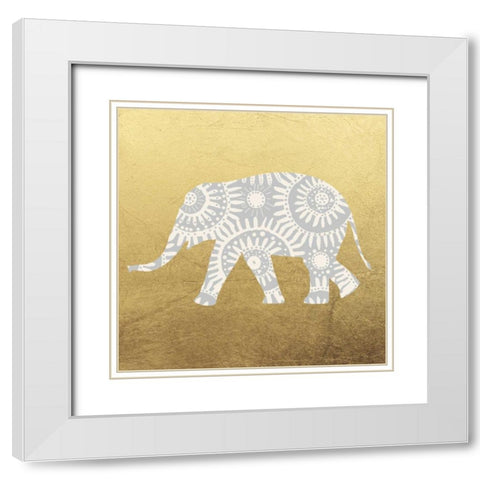 Elephant 4 White Modern Wood Framed Art Print with Double Matting by Brown,Victoria