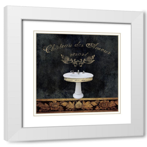 Classic Sink White Modern Wood Framed Art Print with Double Matting by Brown, Victoria