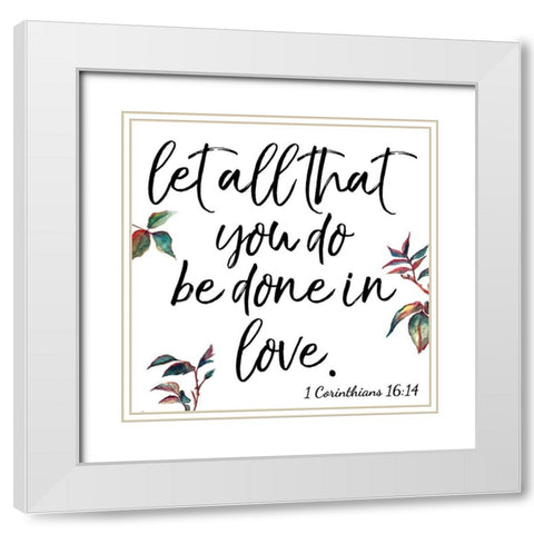 Corinthians White Modern Wood Framed Art Print with Double Matting by Brown, Victoria