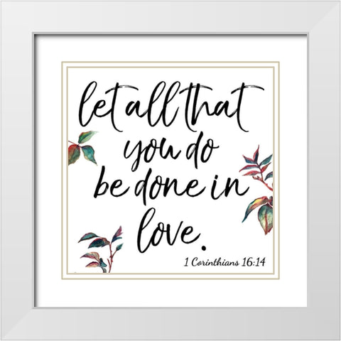 Corinthians White Modern Wood Framed Art Print with Double Matting by Brown, Victoria