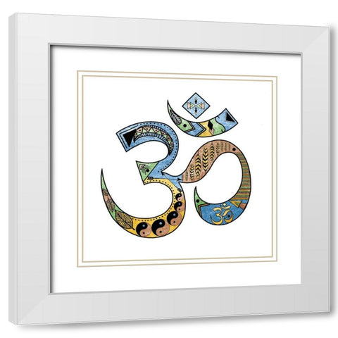 Om Flat White Modern Wood Framed Art Print with Double Matting by Brown, Victoria