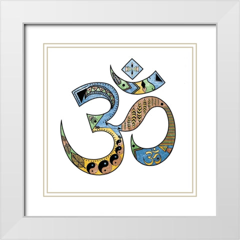 Om Flat White Modern Wood Framed Art Print with Double Matting by Brown, Victoria