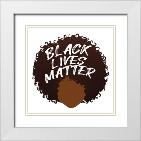 BLM Hair White Modern Wood Framed Art Print with Double Matting by Brown, Victoria