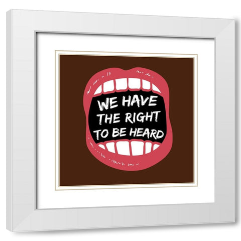 Hear Our Rights BLM White Modern Wood Framed Art Print with Double Matting by Brown, Victoria