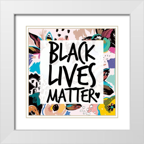 Collage BLM 4 White Modern Wood Framed Art Print with Double Matting by Brown, Victoria