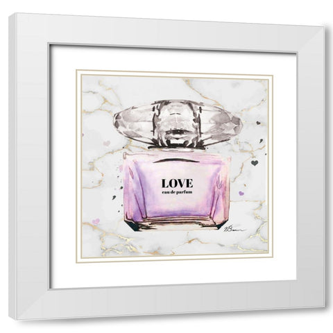 Marble Perfume White Modern Wood Framed Art Print with Double Matting by Brown, Victoria