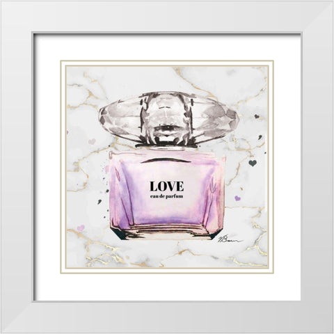 Marble Perfume White Modern Wood Framed Art Print with Double Matting by Brown, Victoria