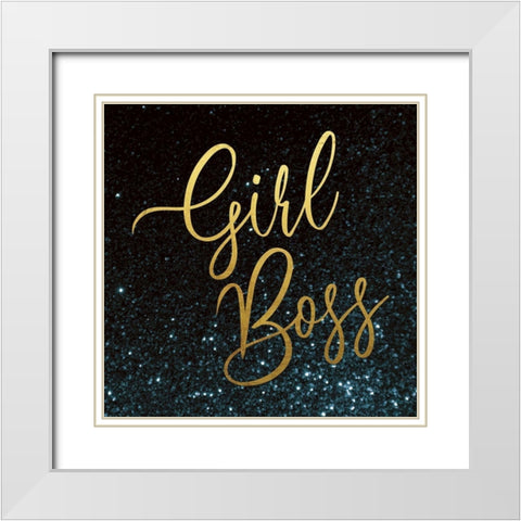 Girl Boss 1 White Modern Wood Framed Art Print with Double Matting by Lula Bijoux and Company