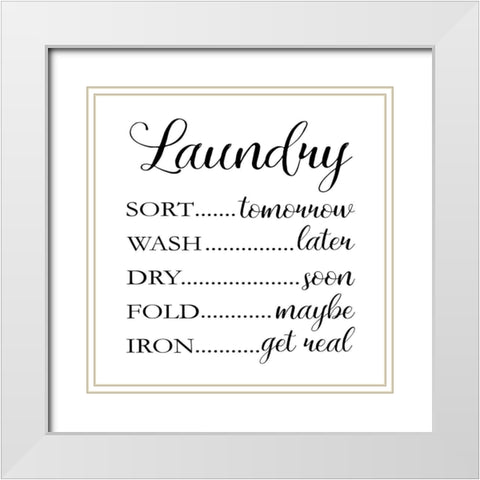 Laundry Words 1 White Modern Wood Framed Art Print with Double Matting by Brown, Victoria