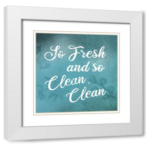 Aqua So Frush White Modern Wood Framed Art Print with Double Matting by Brown, Victoria