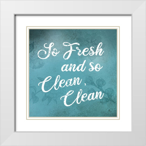 Aqua So Frush White Modern Wood Framed Art Print with Double Matting by Brown, Victoria