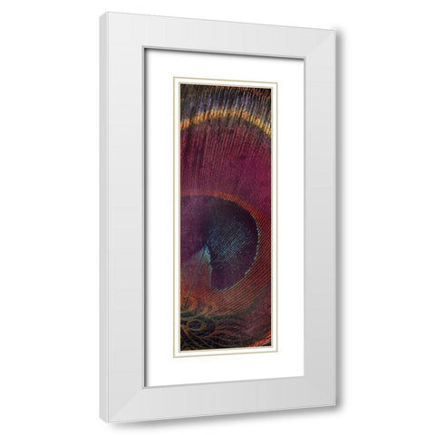 Fused Peacock 2 White Modern Wood Framed Art Print with Double Matting by Brown, Victoria