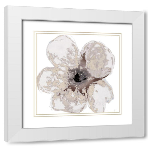 Floral-White 2 White Modern Wood Framed Art Print with Double Matting by Brown, Victoria