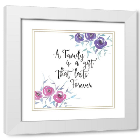 Family White Modern Wood Framed Art Print with Double Matting by Brown, Victoria