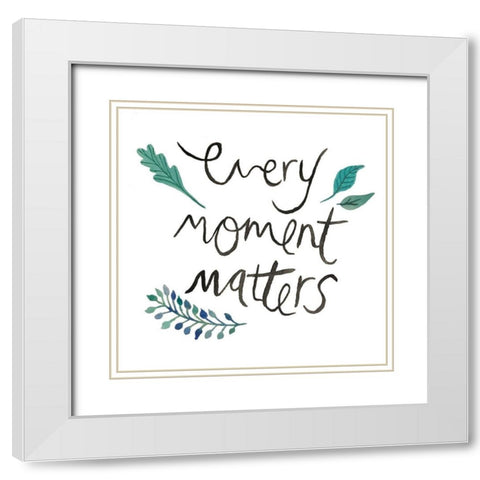 Moments White Modern Wood Framed Art Print with Double Matting by Brown, Victoria