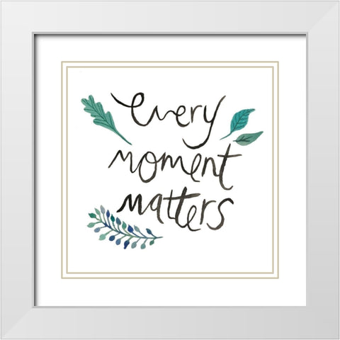 Moments White Modern Wood Framed Art Print with Double Matting by Brown, Victoria