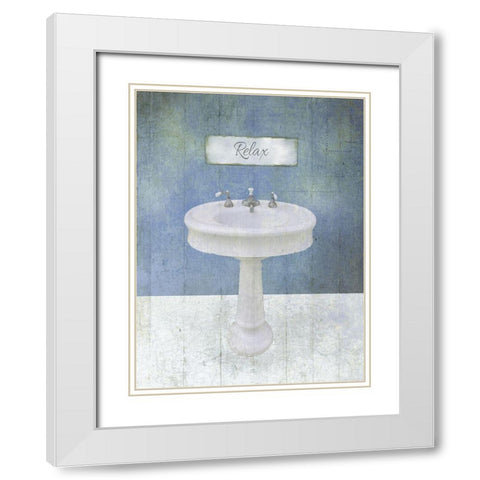 Relax Sink White Modern Wood Framed Art Print with Double Matting by Brown, Victoria