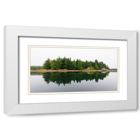 Last Harbour White Modern Wood Framed Art Print with Double Matting by Kostka, Vladimir