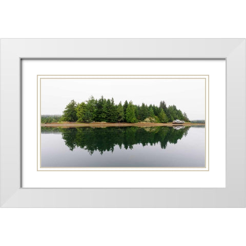 Last Harbour White Modern Wood Framed Art Print with Double Matting by Kostka, Vladimir