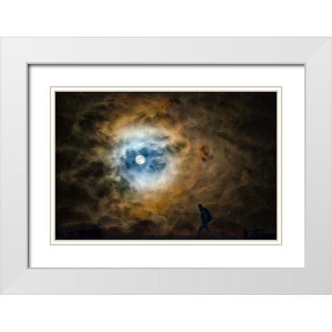 Walker White Modern Wood Framed Art Print with Double Matting by Kostka, Vladimir