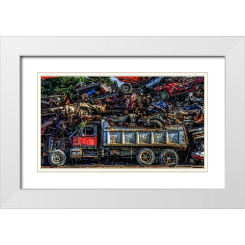 Recycled White Modern Wood Framed Art Print with Double Matting by Kostka, Vladimir