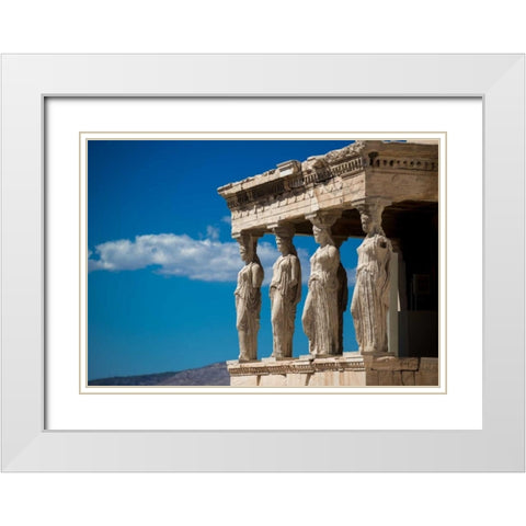 Greece Athens Acropolis Statues White Modern Wood Framed Art Print with Double Matting by Kostka, Vladimir