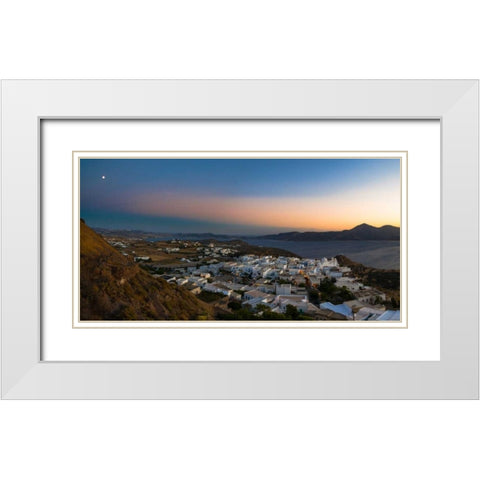 Milos Island White Modern Wood Framed Art Print with Double Matting by Kostka, Vladimir