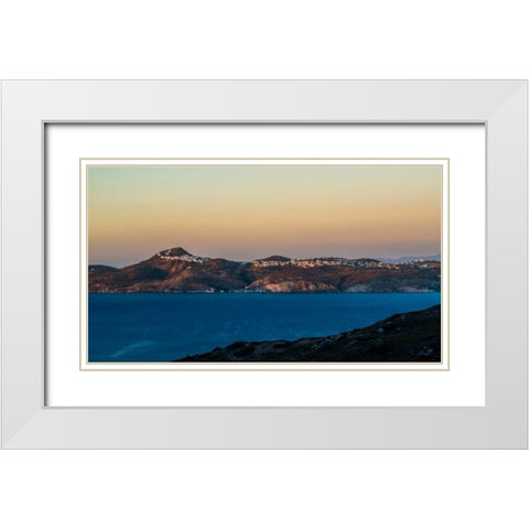 Milos View White Modern Wood Framed Art Print with Double Matting by Kostka, Vladimir
