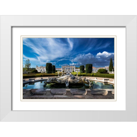 Portugal Palace 2 White Modern Wood Framed Art Print with Double Matting by Kostka, Vladimir