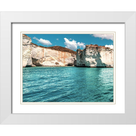 Rocks of Milos A White Modern Wood Framed Art Print with Double Matting by Kostka, Vladimir