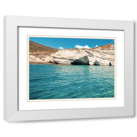 Rocks of Milos B White Modern Wood Framed Art Print with Double Matting by Kostka, Vladimir