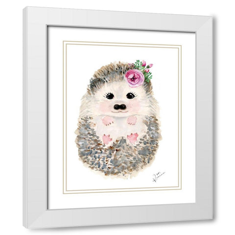 Hedgie 2 White Modern Wood Framed Art Print with Double Matting by Barski, Karen