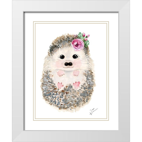 Hedgie 2 White Modern Wood Framed Art Print with Double Matting by Barski, Karen