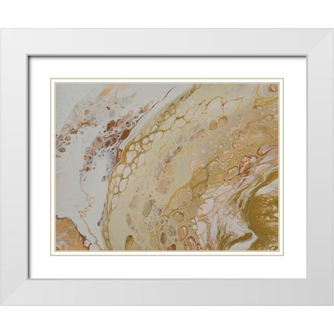 Crackling Conversations 1 White Modern Wood Framed Art Print with Double Matting by Barski, Karen