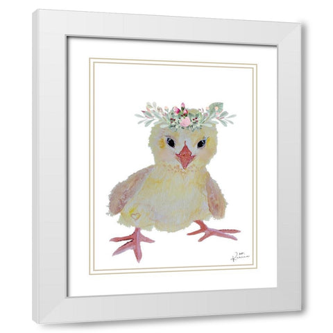 Cute Birdie White Modern Wood Framed Art Print with Double Matting by Barski, Karen